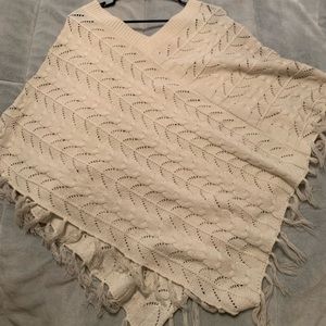 Winter White knit poncho